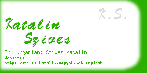 katalin szives business card